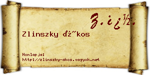 Zlinszky Ákos névjegykártya